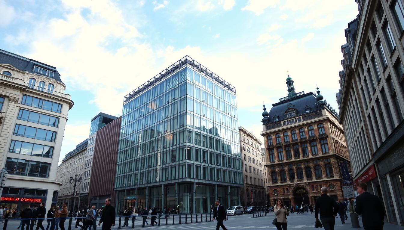 Brussels business district with European Commission buildings, representing top small business ideas in Belgium for foreigners